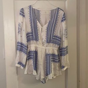 The Jetset diaries blue scarf romper